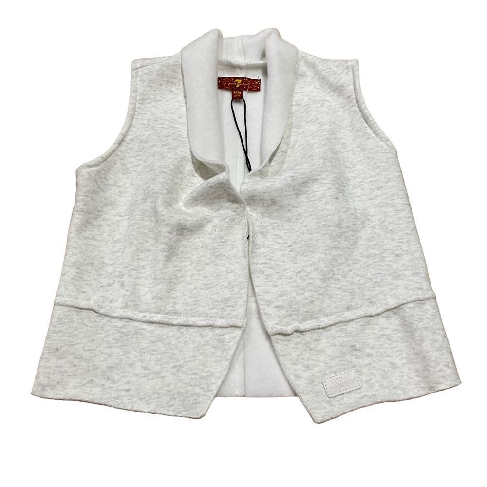 NWT 7 For All Mankind 18M Grey Fleece Knit Vest Cardigan